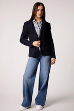 HELEN FRINGE BLAZER IN MIDNIGHT NAVY