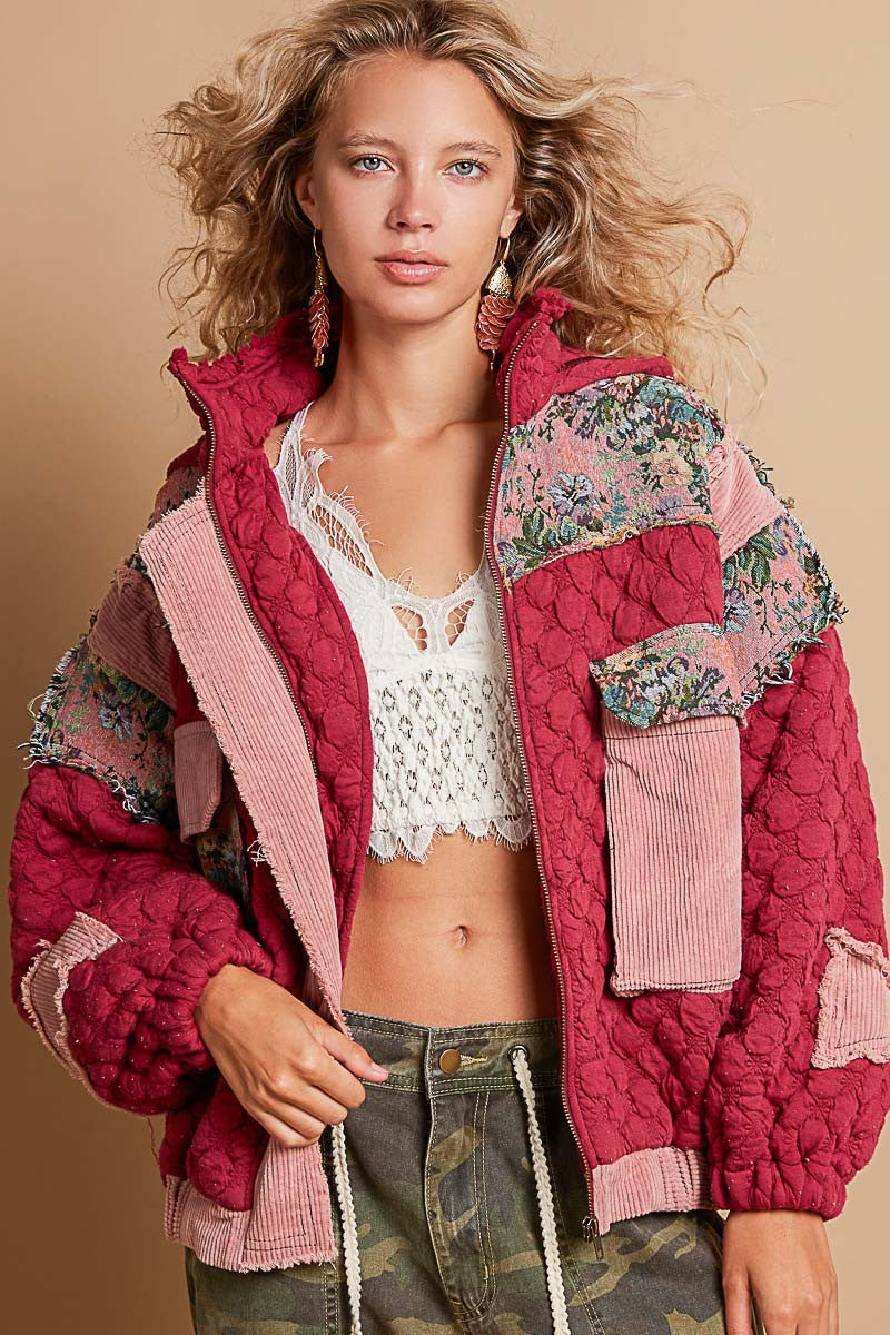 OVERSIZED FLORAL QUILTED JACKET