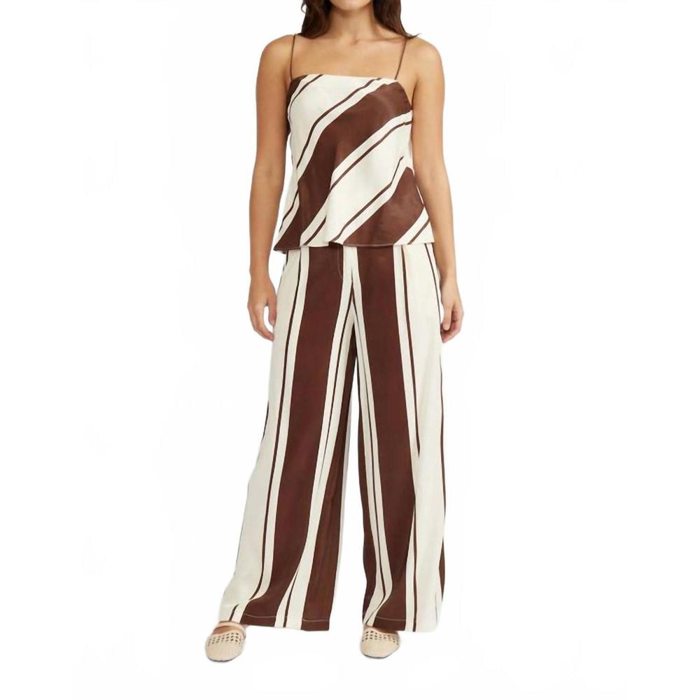 MAISY STRIPE CREAM/BROWN PANT