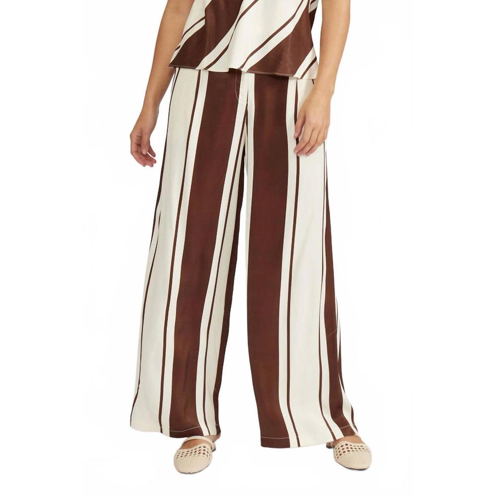 MAISY STRIPE CREAM/BROWN PANT