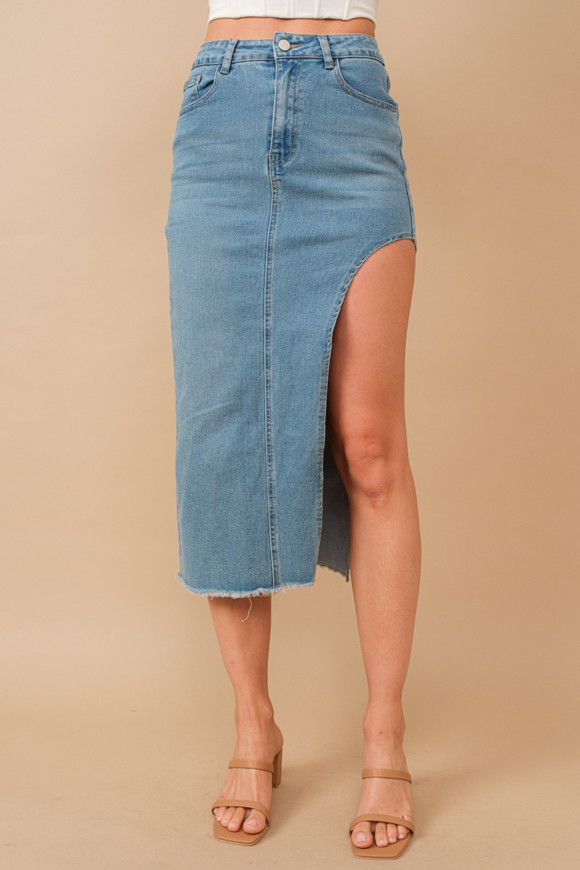 MIDI DENIM SKIRT