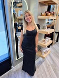SATIN BLACK AND WHITE DRESS