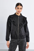 BLACK SPORTY RUFFLE JACKET