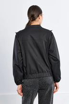 BLACK SPORTY RUFFLE JACKET