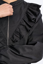 BLACK SPORTY RUFFLE JACKET