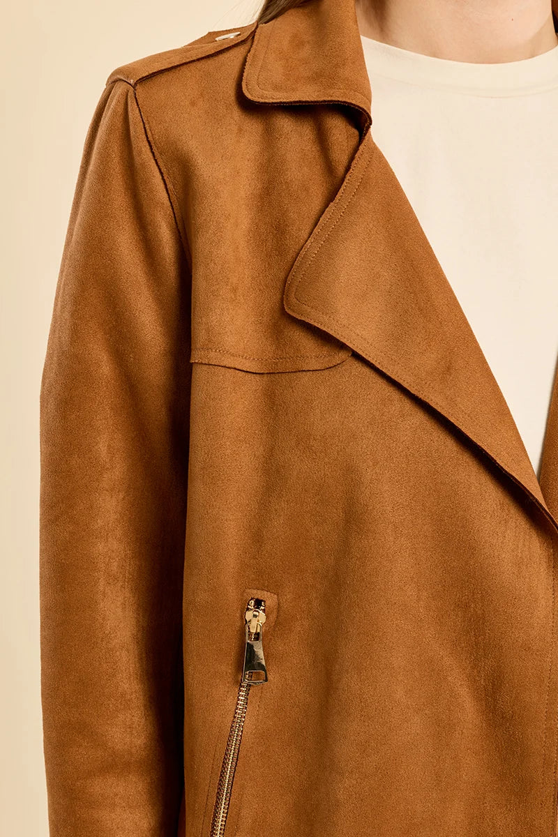 CAMEL SEUDE PERFECTO JACKET