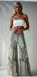 TIERED PRINTED PANTS