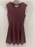 WASHED WINE CABLE KNIT SWEATER DRESS